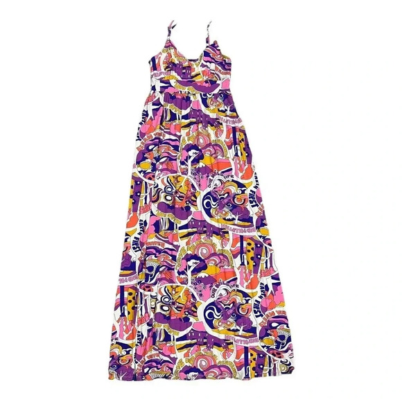 ModCloth Purple Environment Theme Maxi Dress S - Picture 1 of 5